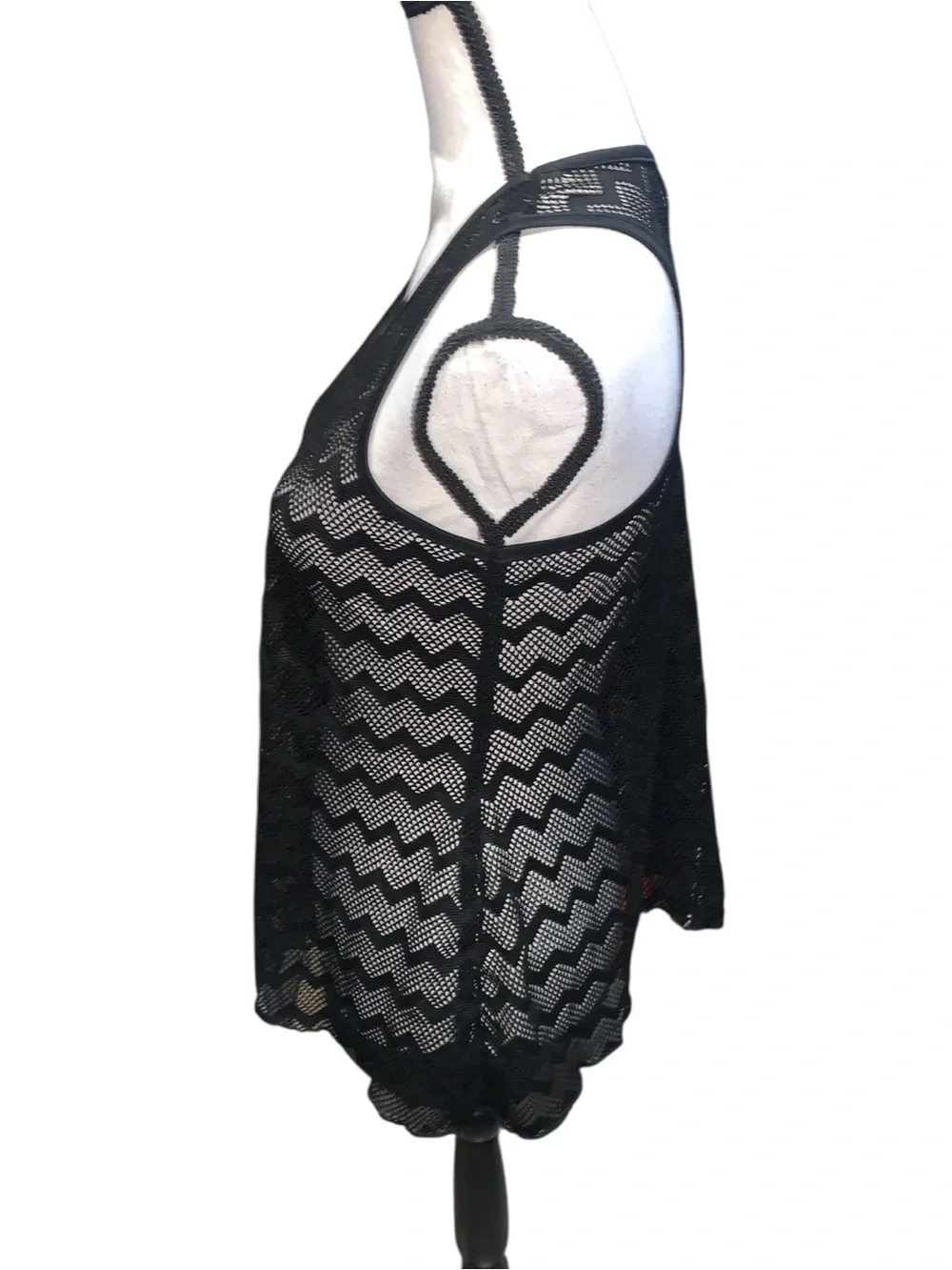 Girls XXL 18 Black Chevron Sheer Swimsuit Cover